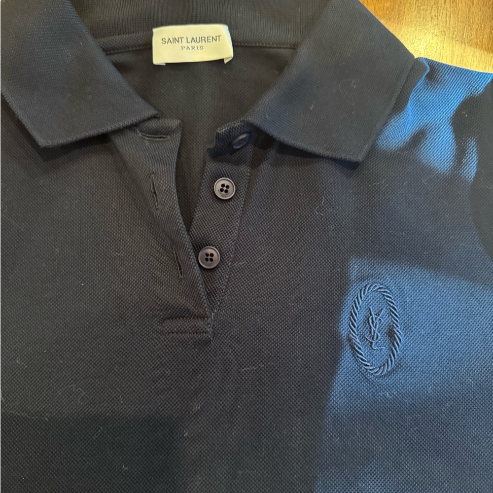 Saint Laurent Navy Polo Shirt Classic Design
